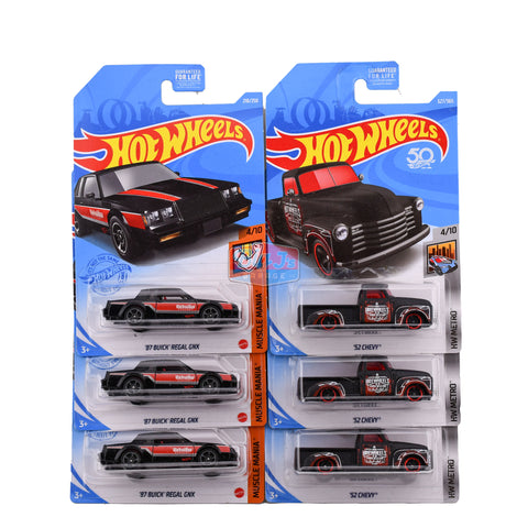 Hot Wheels Lot of 6 Mixed Chevy and Buick Big J's Garage