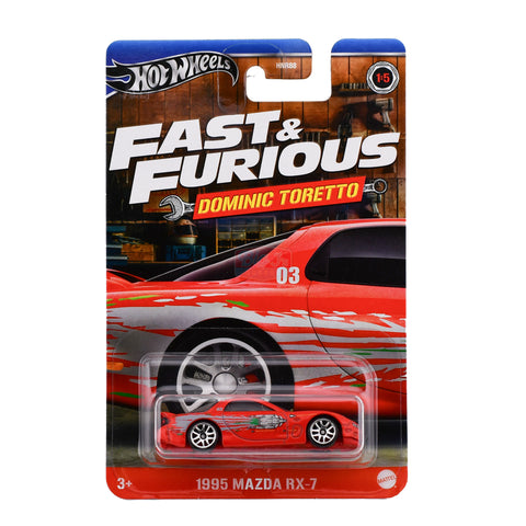 Hot Wheels Mazda 1995 RX-7 Red 2024 Fast & Furious Dominic Toretto Premium Big J's Garage