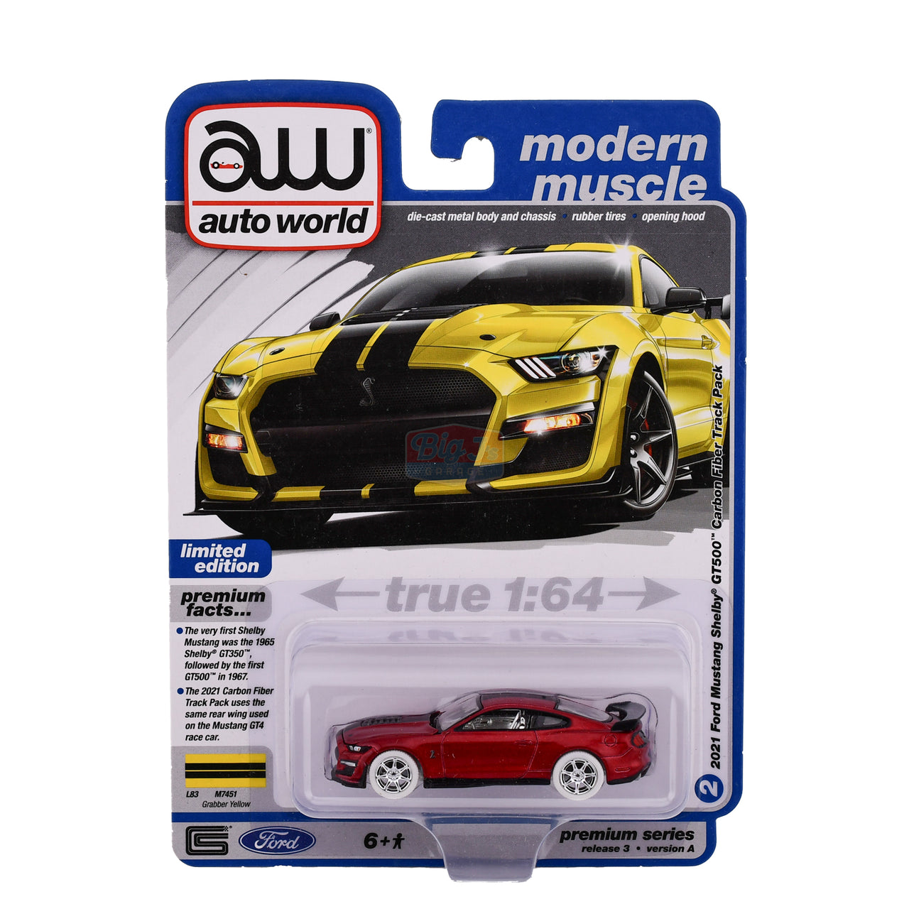 (Chase) Auto World Ford Mustang Shelby GT500 2021 Carbon Fiber Track ...