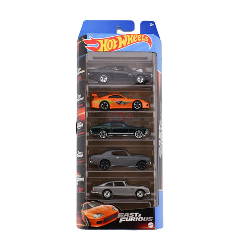 Hot Wheels Fast & Furious Toyota Supra Dodge Charger Black 5- Pack Big J's Garage