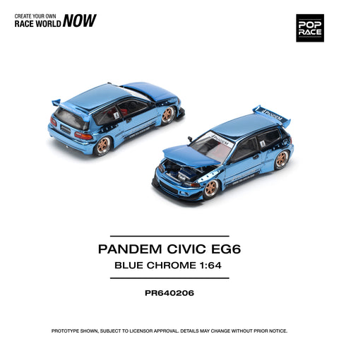 PANDEM CIVIC EG6 - BLUE CHROME Pop Race - Big J's Garage