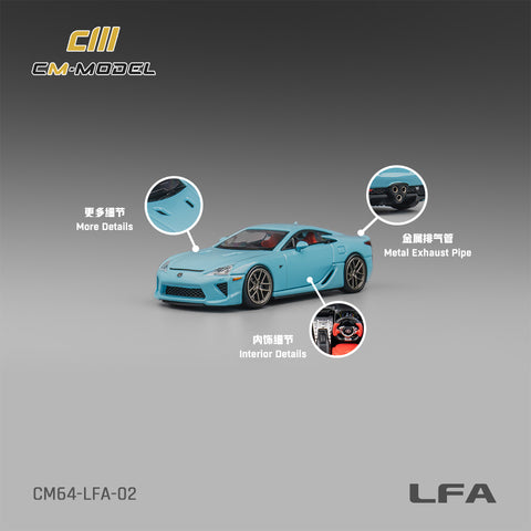 Lexus LFA Baby Blue CM Model - Big J's Garage