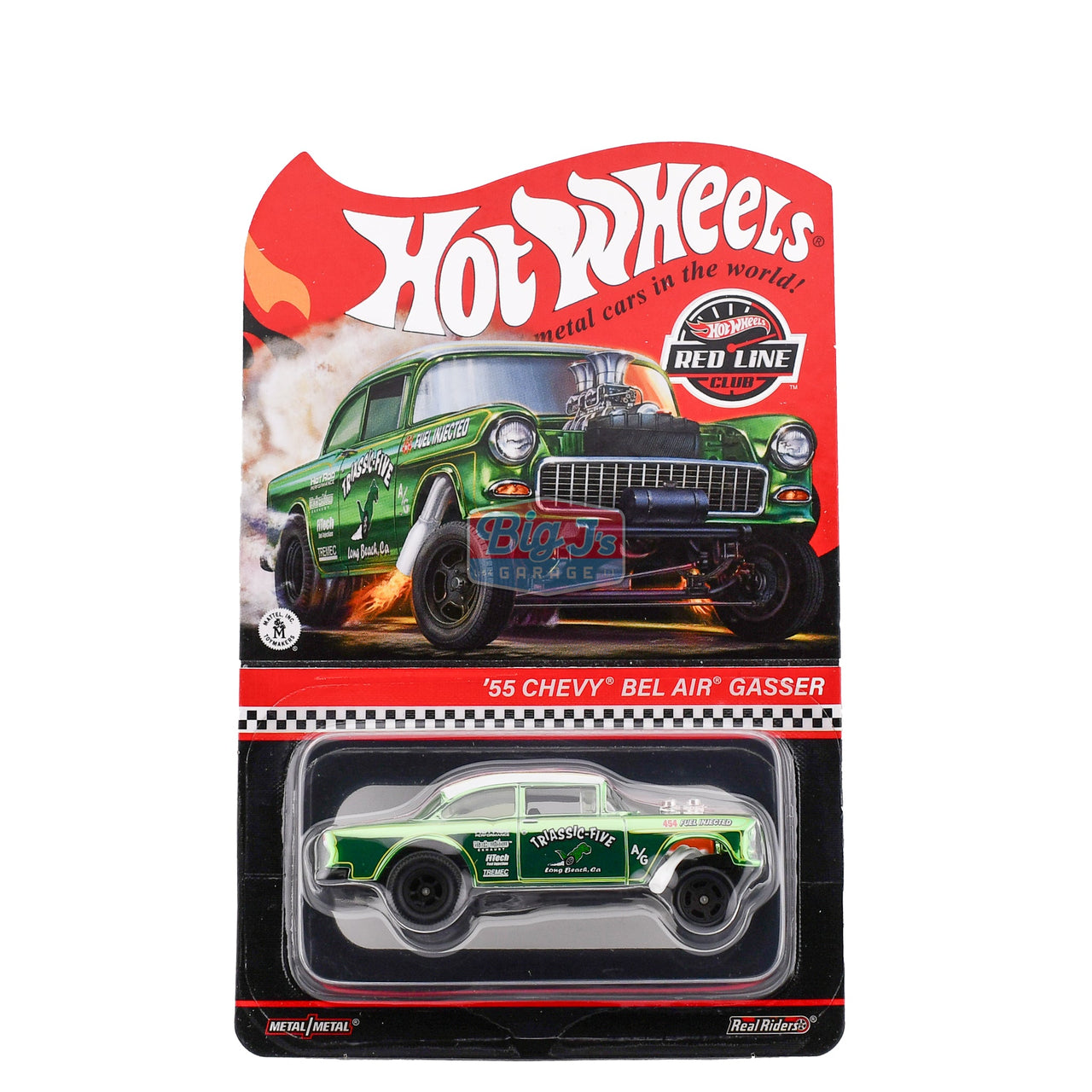 2021 Hot Wheels Red Line Club 55 Chevy Bel Air Triassic Five Gasser Big Js Garage 3772