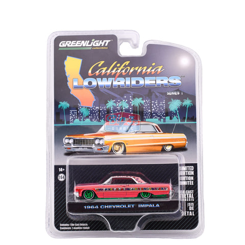 (Chase) 1964 Chevrolet Impala SS Gypsy Rose Lowriders Series 1 Greenlight Collectibles Big J's Garage