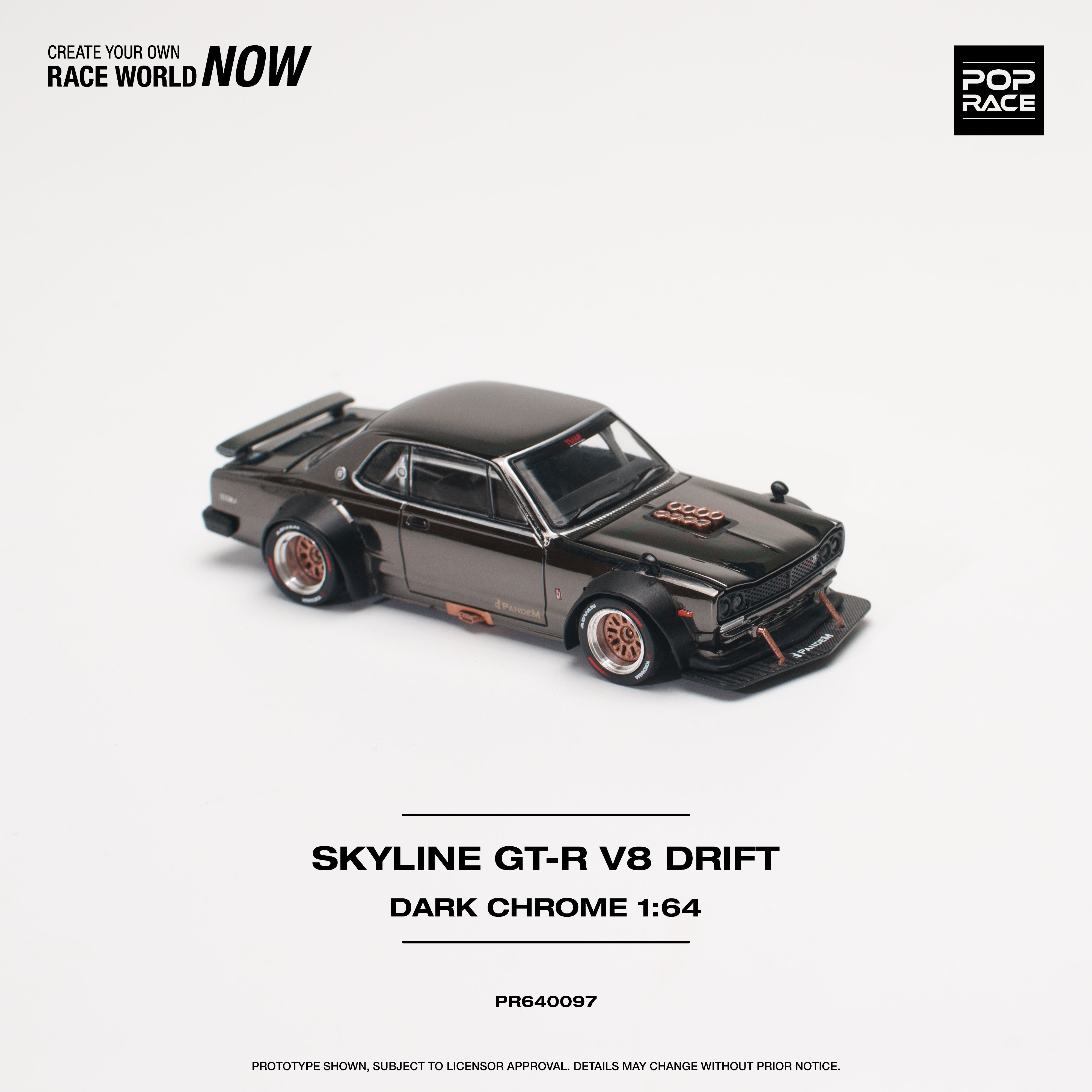 (Pre-Order) Nissan Skyline GT-R V8 Drift (Hakosuka) Dark Chrome Pop Race