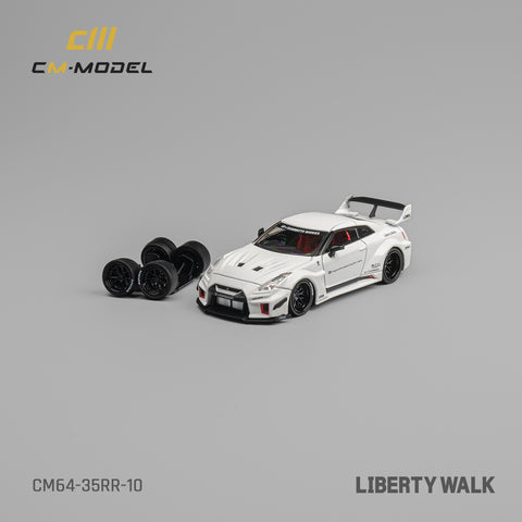 Nissan R35 GTR LBWK Supersilhouette 35GT-RR Liberty Walk White Limited Edition 1:64 CM Model - Big J's Garage