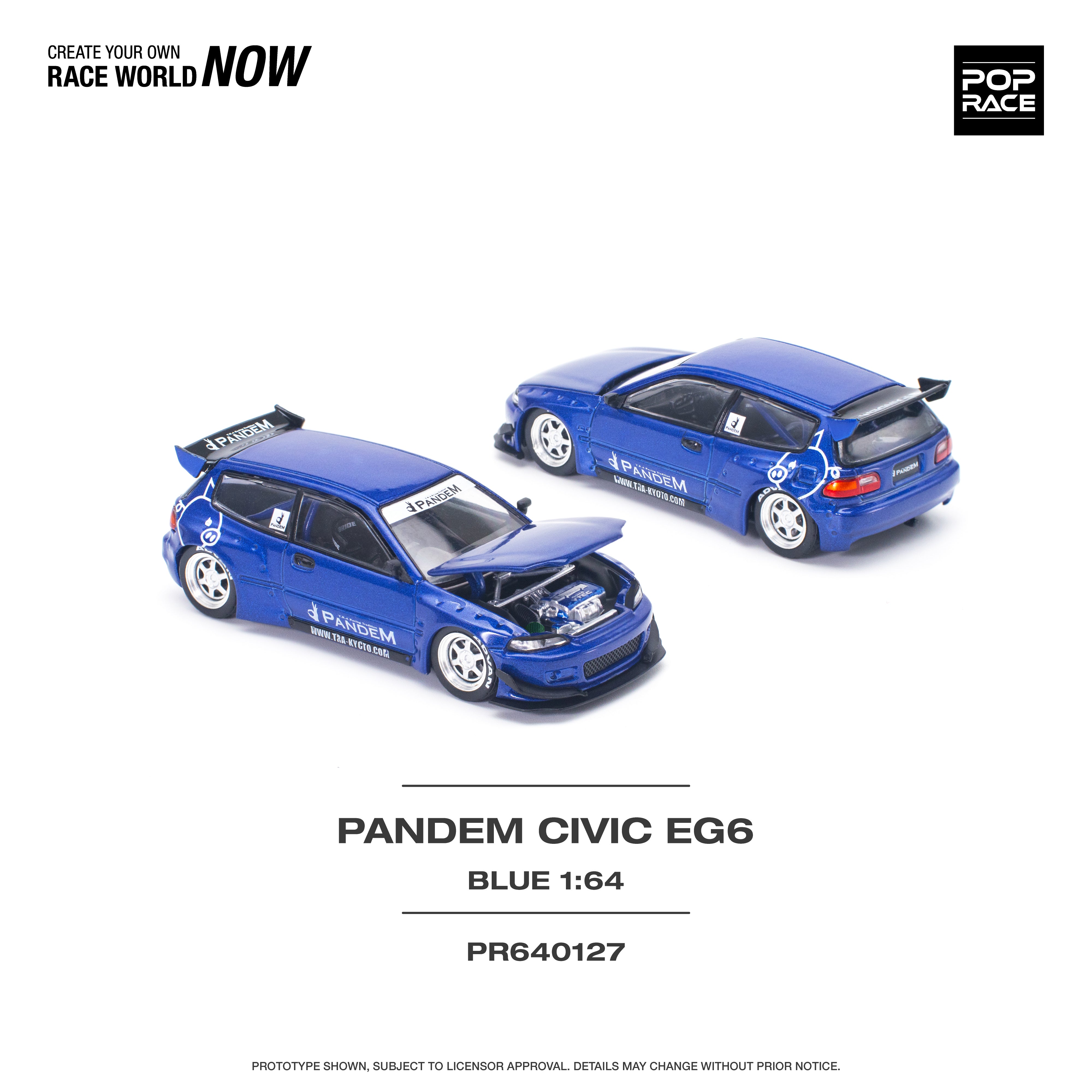 (Pre-Order) Honda Civic Pandem EG6 V1.5 Metallic Blue Pop Race