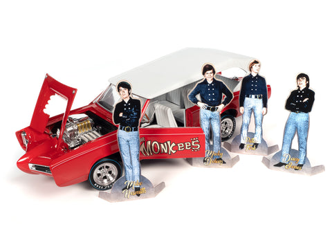 Monkeemobile Red body w/Flat White Roof  w/Monkees Graphics Auto World