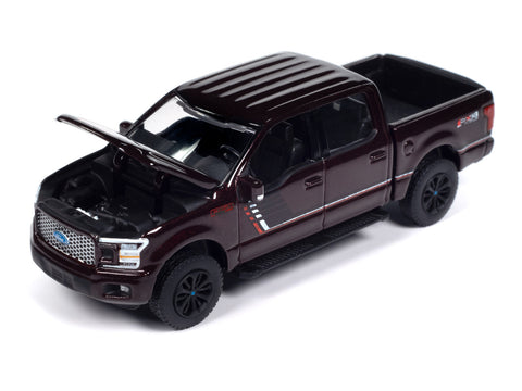 2020 Ford F-150 Truck Magma Red Metallic w/Hood & Side Stripes Auto World