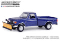1991 Ford F-250 XL 4X4 with Snow Plow - Deep Shadow Blue Metallic Blue Collar Collection Series 13 1:64 6-Car Assortment Greenlight Collectibles - Big J's Garage