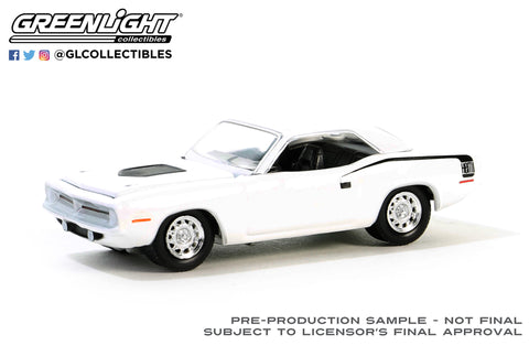 1970 Plymouth Hemi ‘Cuda – Alpine White GreenLight Muscle Series 28 6-Car Assortment Greenlight Collectibles - Big J's Garage