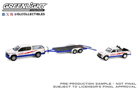 2023 Chevrolet Silverado 1500 and 1989 Chevrolet S-10 Baja – American Thunder with Flatbed Trailer - Greenlight Collectibles - Big J's Garage