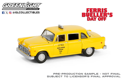  Ferris Bueller's Day Off (1986) - 1980 Checker Taxicab Yellow Cab #1793 Hollywood Series 42 6-Car Assortment Greenlight Collectibles - Big J's Garage