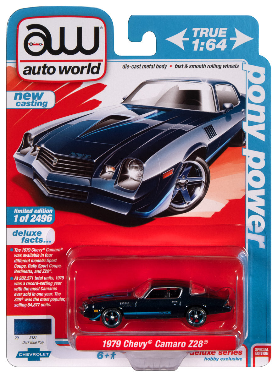 1979 Chevrolet Camaro Z28 Dark Blue Poly body with lower side Z28 Stripe  Auto World