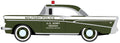 1957 Chevy Bel Air * United States Army Ft Leonard Wood, MO * Military Police Training Base - Dark Army Green w/White Lettering Johnny Lightning Assortment History Command / Control Support 2024 Version A - Big J's Garage