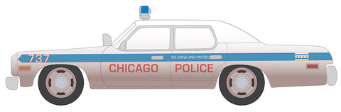 1975 Dodge Monaco Chicago Police White (Dirty Version) Johnny Lightning - Big J's Garage