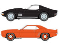 Jordan Pennington 1969 Chevrolet ZL1 Camaro-Hugger Orange&nbsp; Terry Pennington 1969 Corvette L88-Tuxedo Black Johnny Lightning Themed 2-Packs 2024 Release 1A Sealed Case of 6 - Big J's Garage