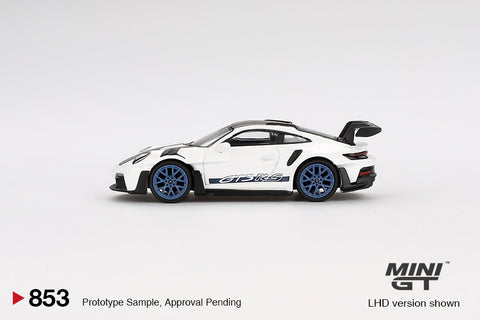 Porsche 911 (992) GT3 RS Weissach Package – White with Indigo Blue Mini GT - Big J's Garage