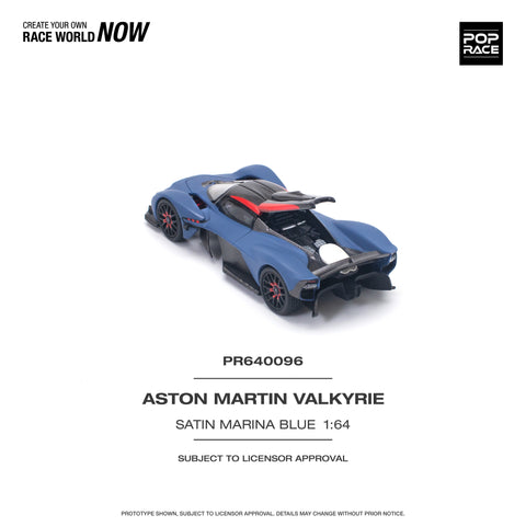 Aston Martin Valkyrie Satin Marina Blue Pop Race - Big j's Garage