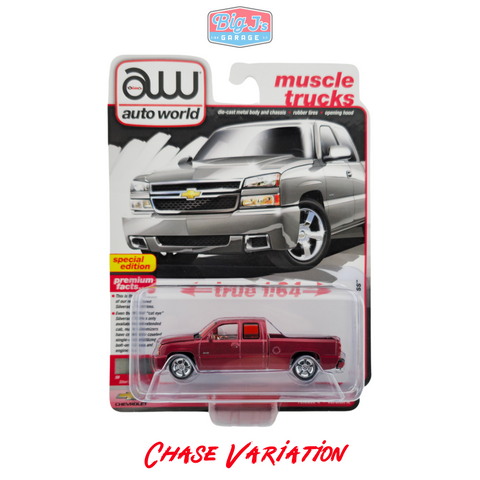 (Ultra Red Chase) 2006 Chevy Silverado SS Truck Extended Cab 'Cateye' w/Fleetside Bed Fine Silver Birch Metallic Auto World