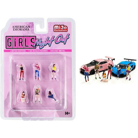 Girls Night Out" 6 piece Diecast Figurine Set for 1/64 Scale Models by American Diorama" Big J's Garage