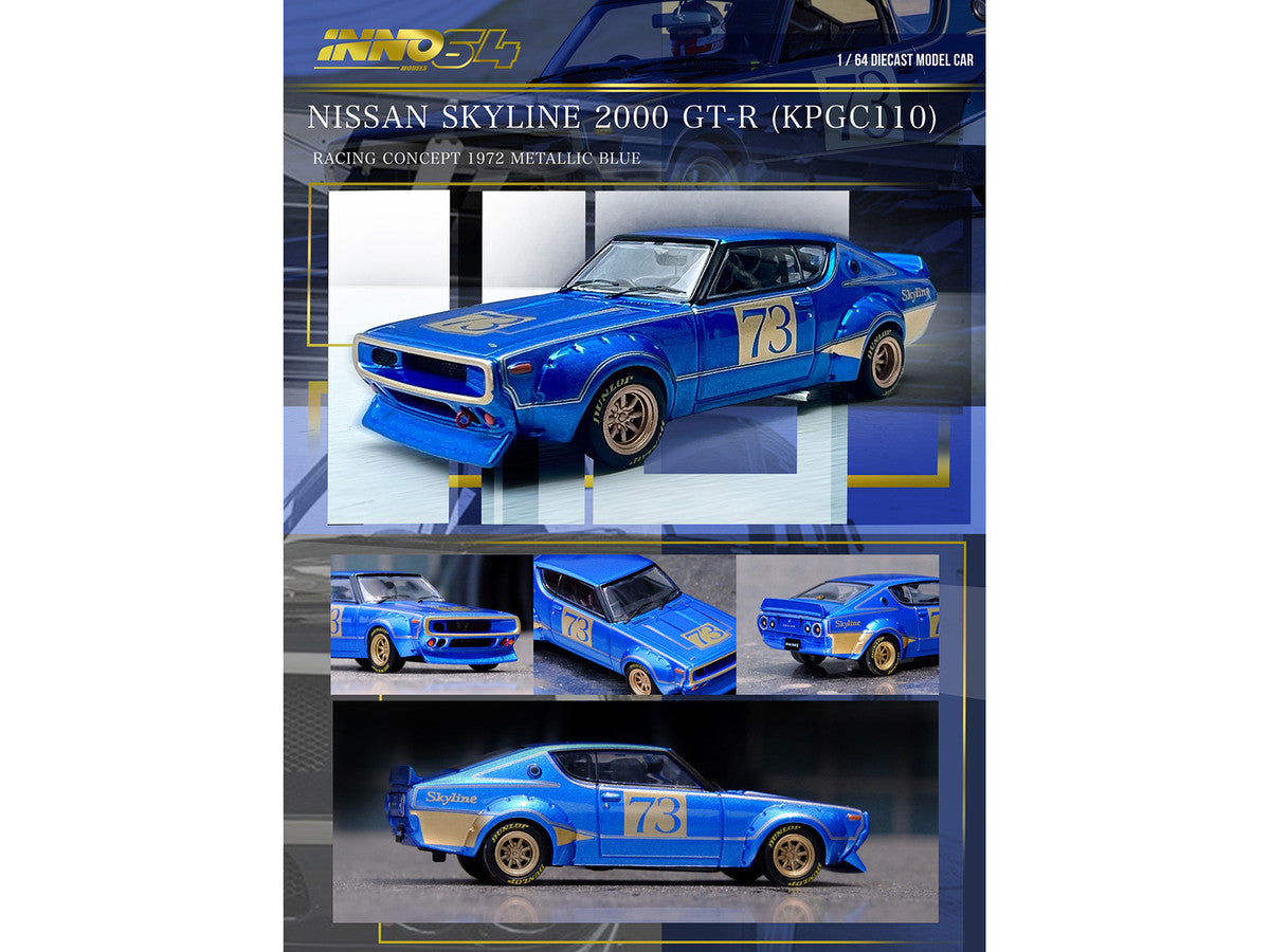 Nissan Skyline 2000 GT-R (KPGC10) RHD (Right Hand Drive) #73 Blue Metallic  