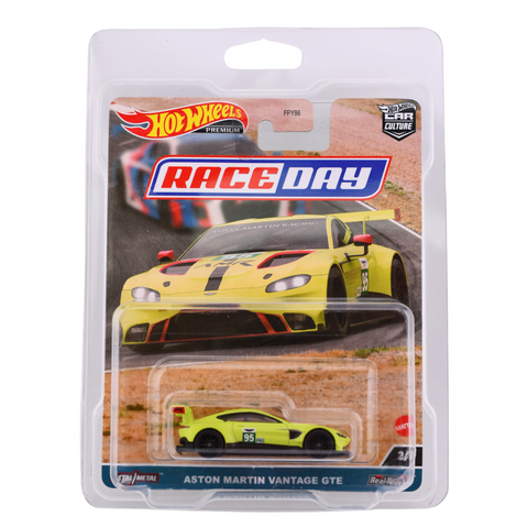 Aston Martin Vantage GTE Race Day Hot Wheels Premium In Protector - Big J's Garage