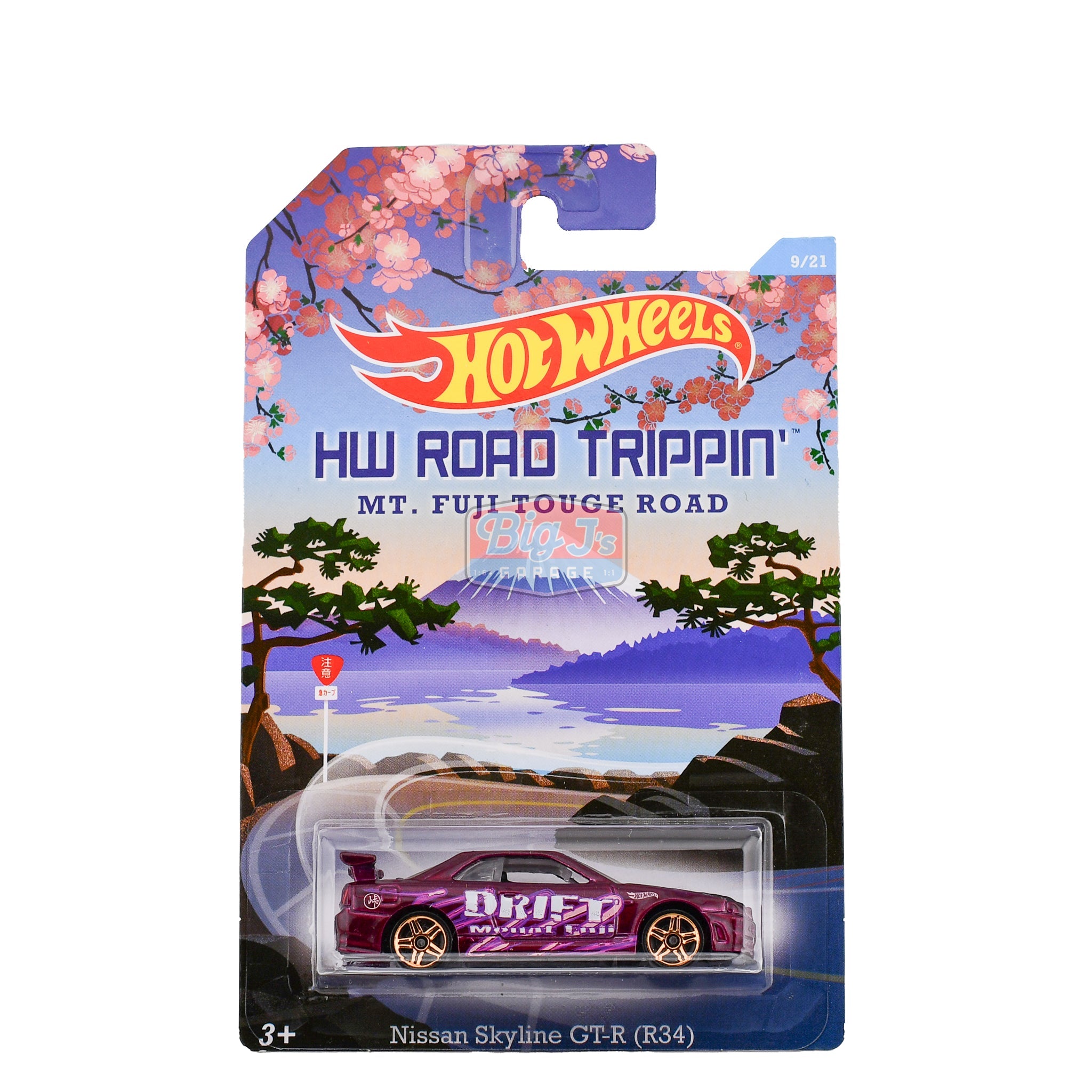 Hot Wheels HW Nissan Skyline GT-R R34 good Road Trippin Mt. Fuji 2014