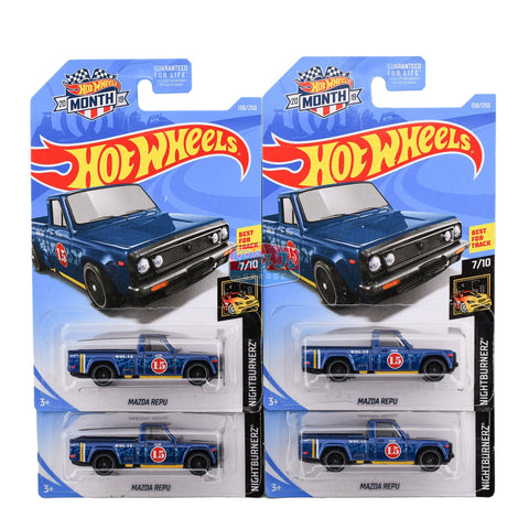 Hot Wheels lot of 4 Blue Mazda Trucks - Big J's Garage