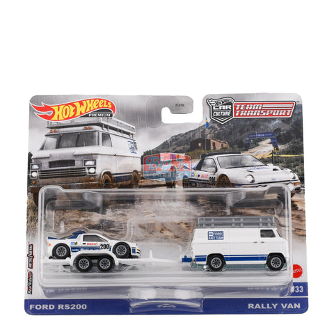 Hot Wheels Premium Team Transport Ford RS200 Rally Van Kids Diecast #33 - Big J's Garage