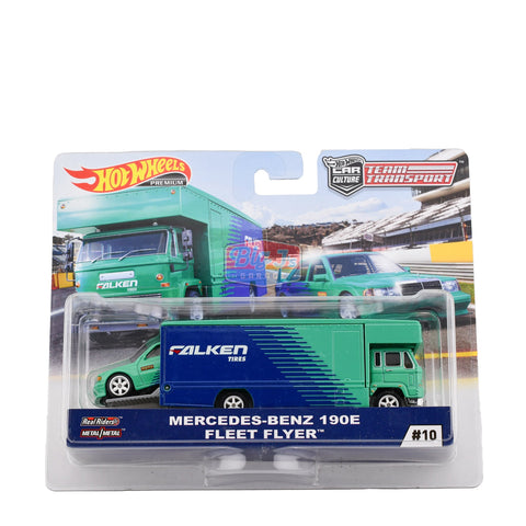 Hot Wheels Team Transport Car Culture Mercedes-Benz 190E Fleet Flyer - Big J's Garage