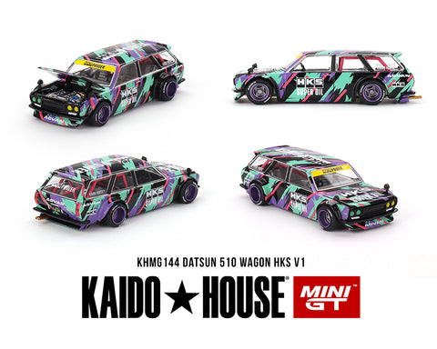 Nissan Datsun 510 Wagon HKS V1 Oil Splash Pattern Kaido House x Mini GT - Big J's Garage