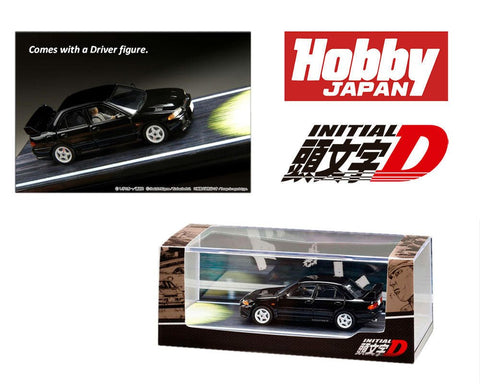 Mitsubishi Lancer w/ Ryosuke Figure Black Initial D Hobby Japan - Big J's Garage