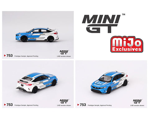 (Pre-Order) Honda Civic Type R #3 2023 Pace Car Blue Mini GT Mijo Exclusives - Big J's Garage