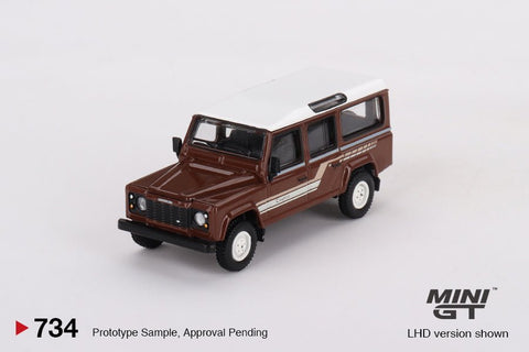 (Pre-Order) Land Rover Defender 110 1985 County Station Wagon – Russet Brown Mini GT Mijo Exclusives - Big J's Garage
