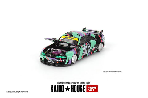 (Pre-Order) Nissan Skyline GT-R (R33) HKS V1 Kaido House x Mini GT - Big J's Garage