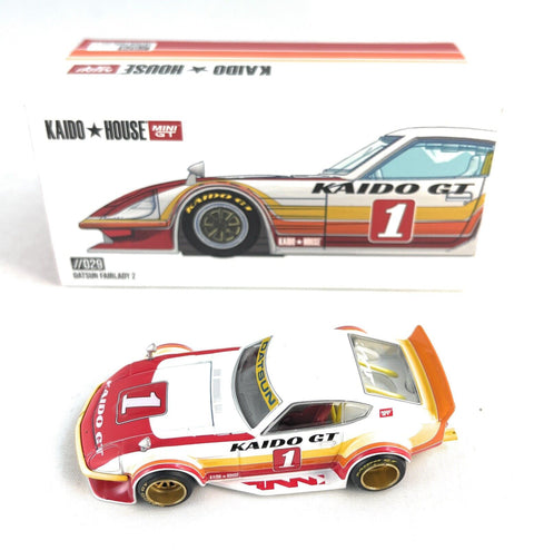 (Chase) Nissan Fairlady Z GT V1 Red With White Kaido House x Mini GT