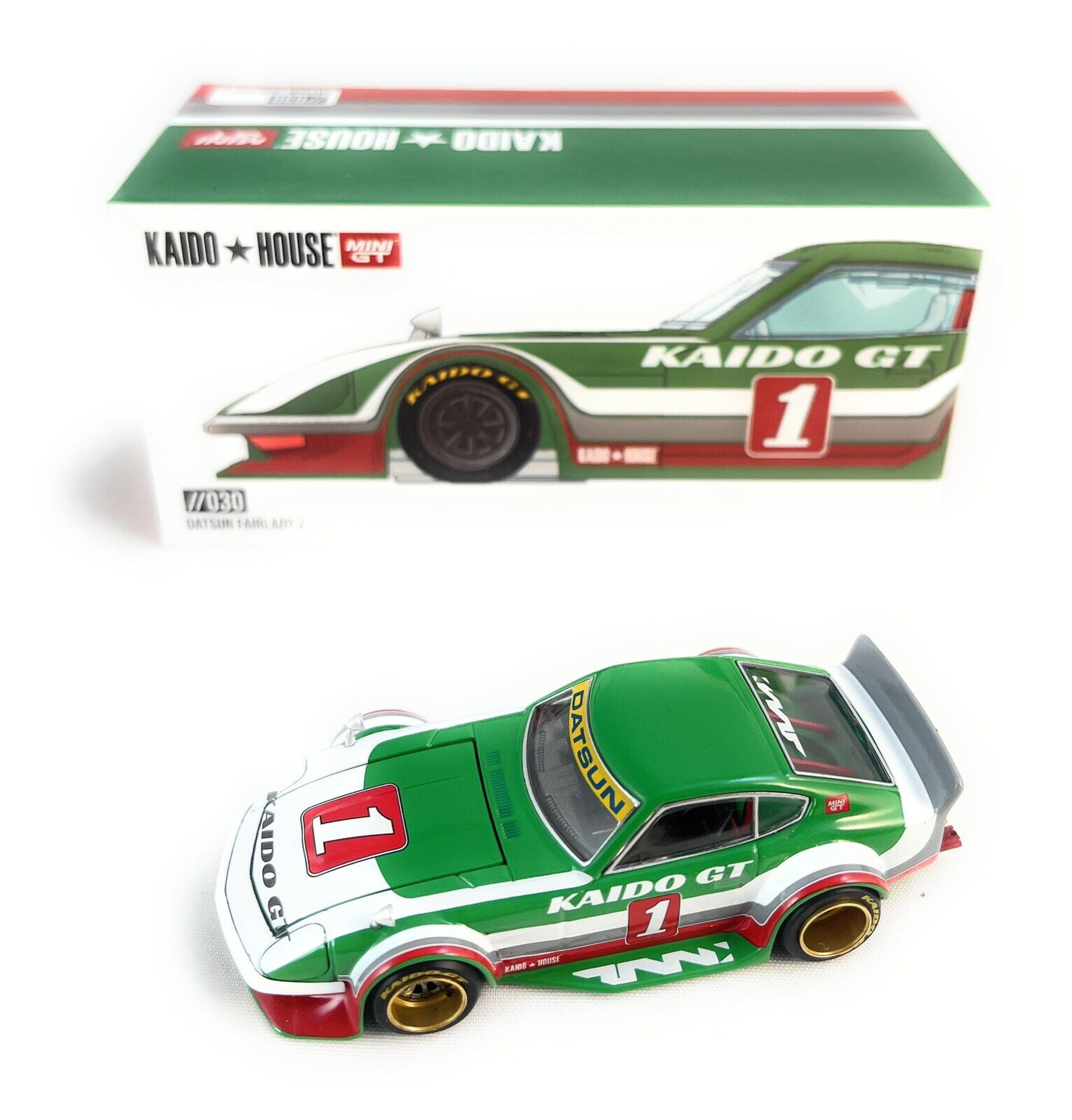 Nissan Fairlady Z GT V2 Green With White Kaido House x Mini GT Big