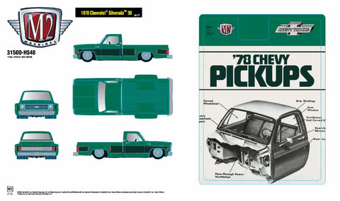 1978 Chevrolet Silverado C-30 Dually Emerald Pearl with Dark Green Stripe M2 Machines Hobby Exclusive - Big J's Garage