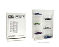 12-Car Wall Mount Display Case White Back With Cover - Big J's Garage