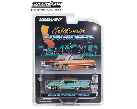 1963 Chevrolet Impala – Teal Patina California Lowriders Series 3 Greenlight Collectibles - Big J's Garage