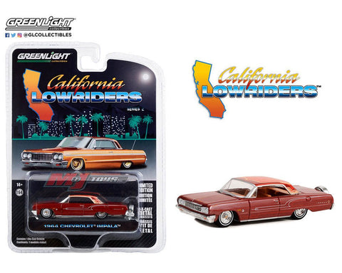 1964 Chevrolet Impala Red California Lowriders Series 2 Greenlight Collectibles - Big J's Garage