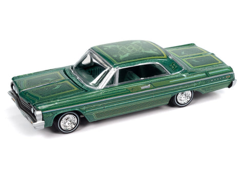 1964 Chevy Impala Lowrider Metallic Green Racing Champions - Big J's Garage