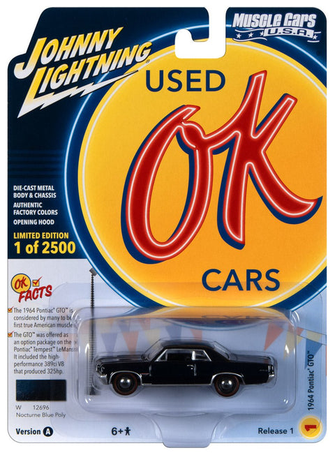 1964 Pontiac GTO Nocturne Blue Poly Johnny Lightning - Big J's Garage