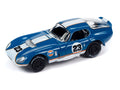1965 Shelby Daytona Gulf Dark Blue w/White Stripe Johnny Lightning - Big J's Garage
