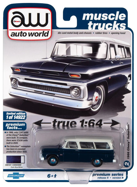 1966 Chevy Suburban Dark Blue/White Auto World - Big J's Garage
