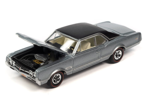 1966 Oldsmobile 442 Silver Mist Poly with Flat Black Roof Auto World - Big J's Garage