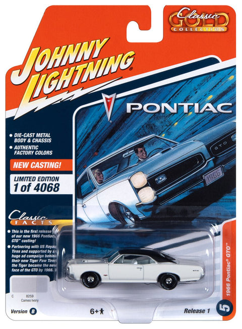 1966 Pontiac GTO Cameo Ivory Johnny Lightning - Big J's Garage