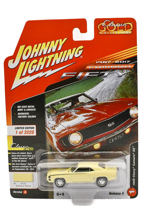 1969 Chevrolet Camaro SS Butternut Yellow Johnny Lightning - Big J's Garage