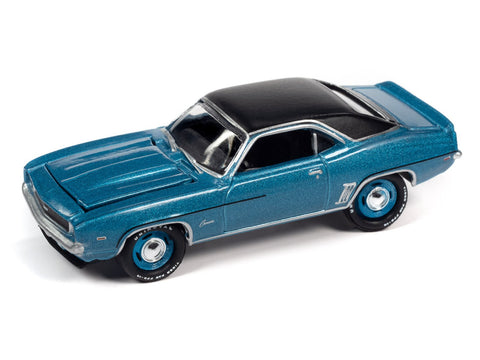 1969 Chevrolet COPO RS Camaro MCACN Azure Turquoise w/Flat Black Roof Johnny Lightning - Big J's Garage